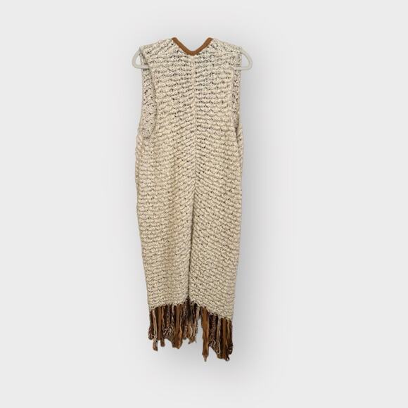 Free People Madeline popcorn knit fringe duster vest - Picture 6 of 7